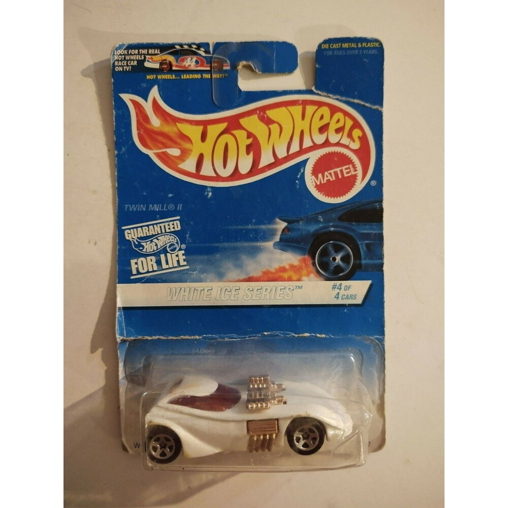 1997 Hot Wheels #564 White Ice Series 4/4 TWIN MILL ll White w/Chrome 5 Spokes